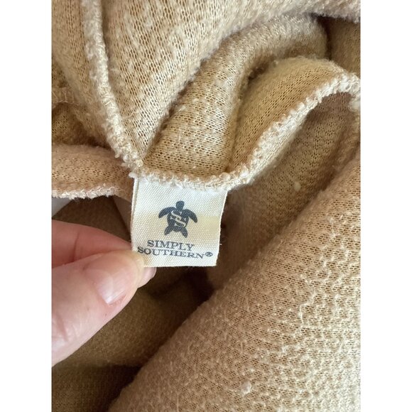 Simply Southern XXL Beige Sherpa Quarter-Zip Pullover Faux Fur/Polyester Cozy - Picture 4 of 5